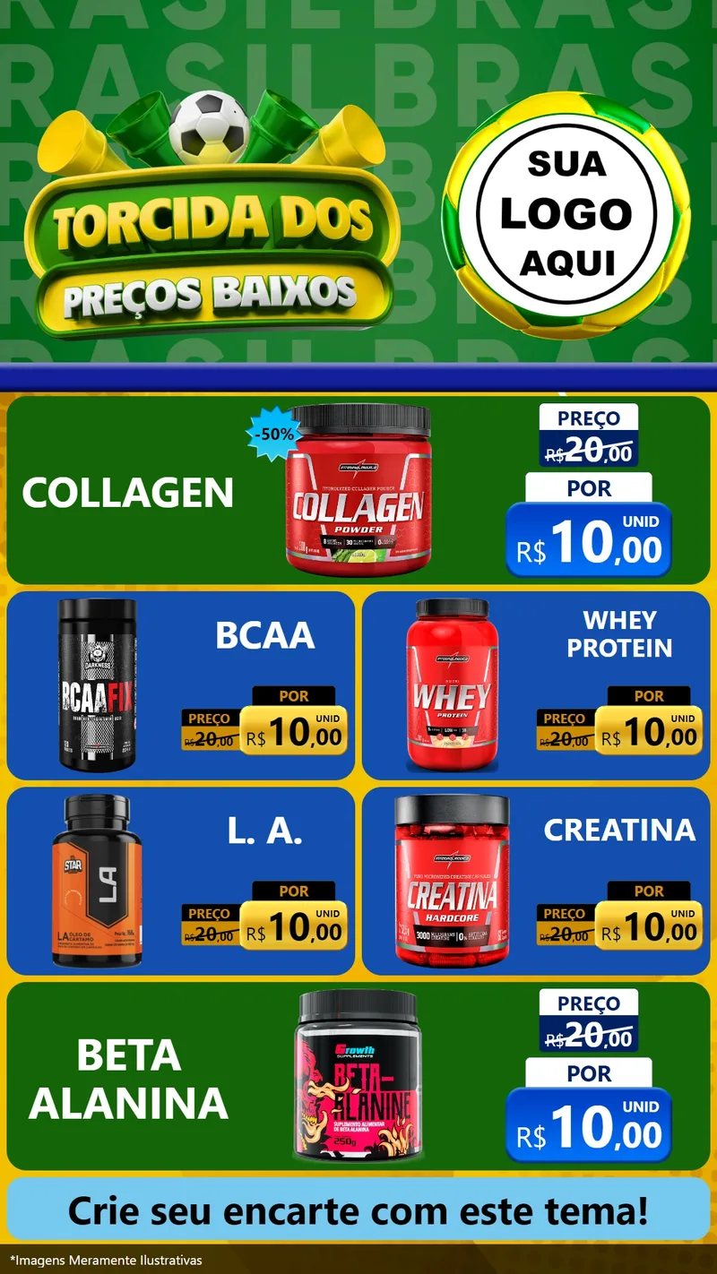 Modelo de TV para TV Vertical com o tema Torcida dos Preços Baixos para Suplementos alimentares