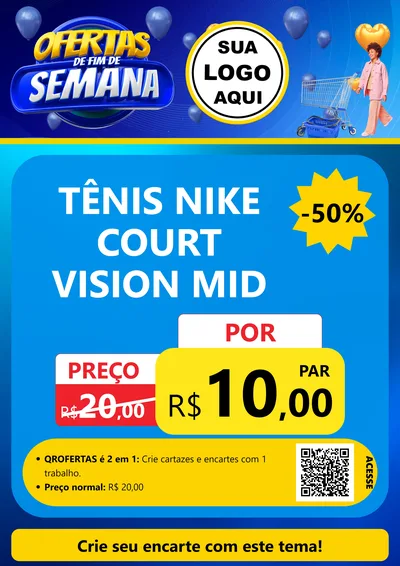 Modelo de Cartaz para Cartaz A4 Vertical com o tema Ofertas de Fim de Semana para Calçados
