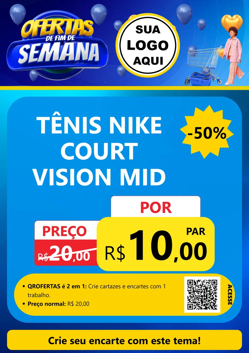 Modelo de Cartaz para Cartaz A4 Vertical com o tema Ofertas de Fim de Semana para Calçados