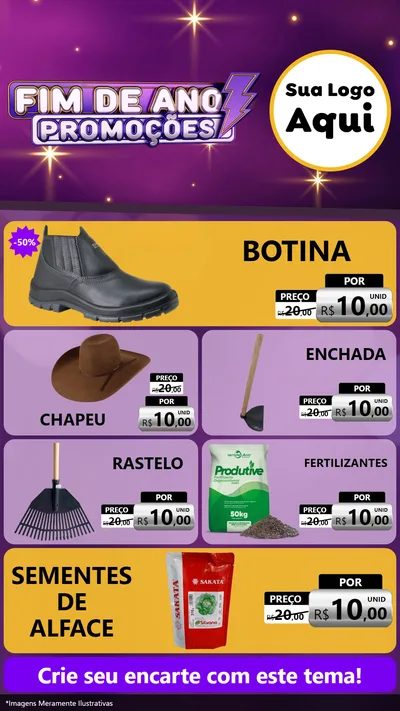 Modelo de TV para TV Vertical com o tema Fim de Ano Promoções para Agropecuária