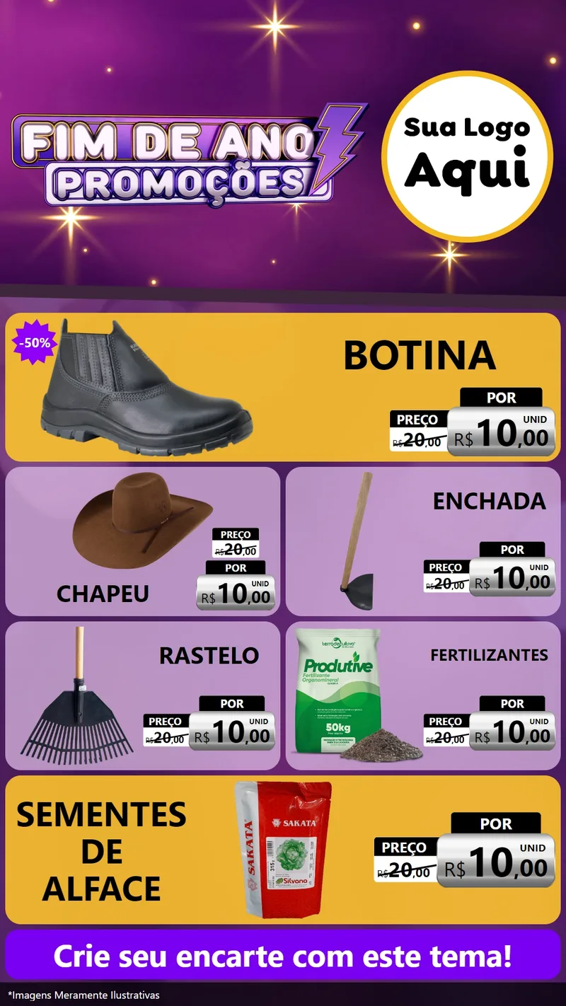 Modelo de TV para TV Vertical com o tema Fim de Ano Promoções para Agropecuária