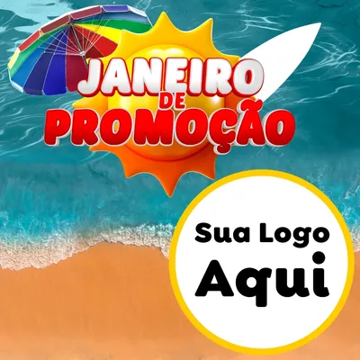 Modelo de Rede Social para Feed Facebook com o tema Janeiro de Promoção para Supermercado