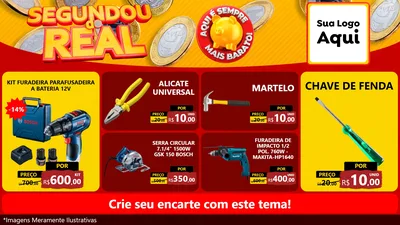 Modelo de TV para TV Horizontal com o tema Segundou do Real para Maquinas e Ferramentas