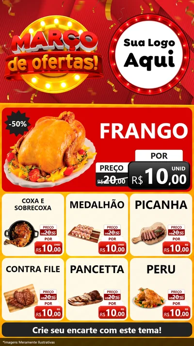 Modelo de Rede Social para Stories com o tema Março de Ofertas! para Assados
