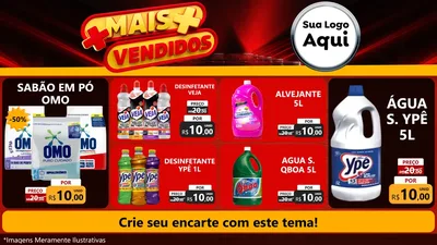 Modelo de TV para TV Horizontal com o tema Mais Vendidos para Produtos de Limpeza