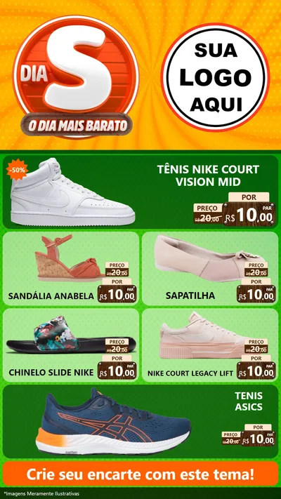 Modelo de TV para TV Vertical com o tema Dia S - O Dia Mais Barato para Calçados