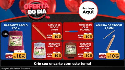 Modelo de TV para TV Horizontal com o tema Oferta do Dia para Armarinho e Aviamentos