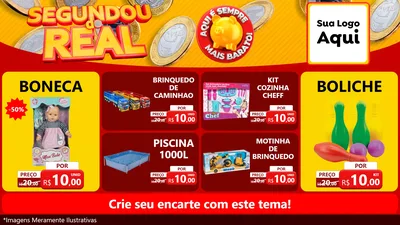Modelo de TV para TV Horizontal com o tema Segundou do Real para Brinquedos