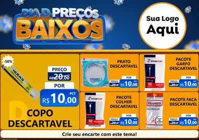 Modelo de Encarte para Encarte A4 Horizontal com o tema Dia D Preço Baixo para Embalagens