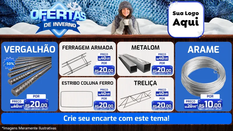 Modelo de TV para TV Horizontal com o tema Ofertas de Inverno para Ferragens