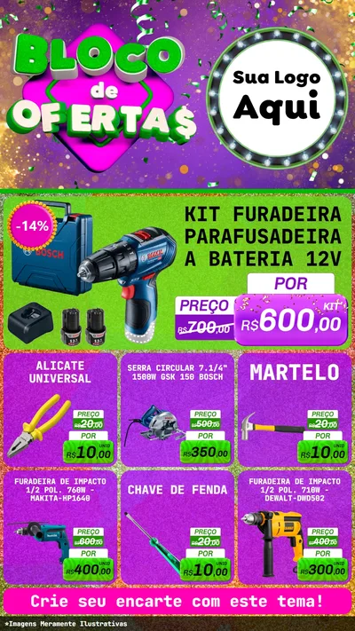 Modelo de Rede Social para Stories com o tema Bloco de Ofertas para Maquinas e Ferramentas