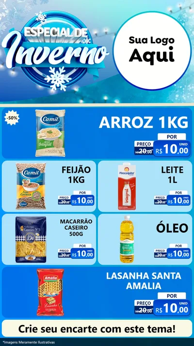 Modelo de TV para TV Vertical com o tema Especial de Inverno para Supermercado