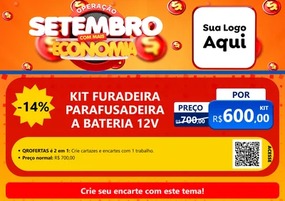 Modelo de Cartaz para Cartaz A4 Horizontal com o tema Operação Setembro Com Muita Economia para Maquinas e Ferramentas