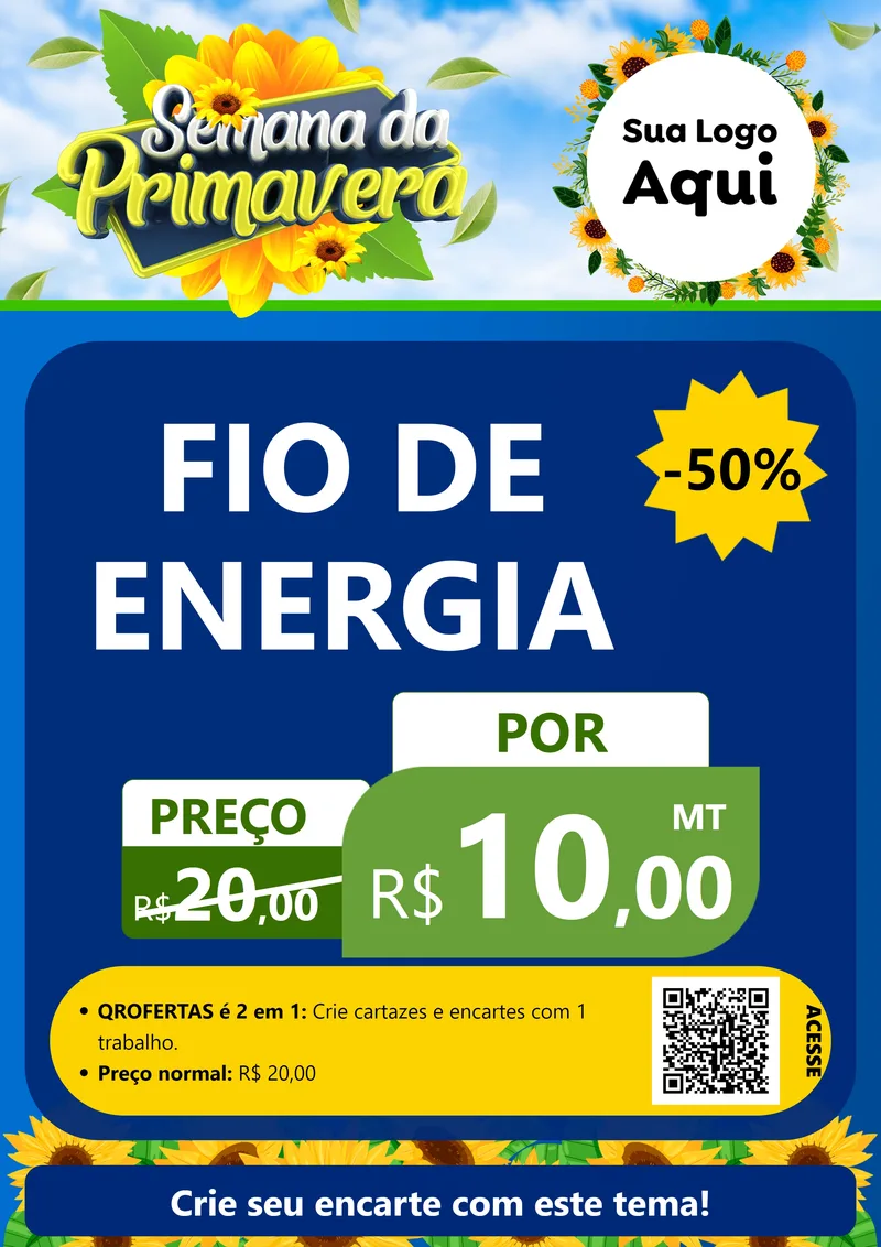 Modelo de Cartaz para Cartaz A4 Vertical com o tema Semana da Primavera para Materiais Elétricos