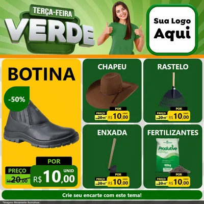 Modelo de Rede Social para Feed Facebook com o tema Terça - Feira Verde para Agropecuária