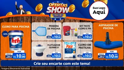 Modelo de TV para TV Horizontal com o tema Ofertas Show No Fim De Semana para Produtos para Piscina