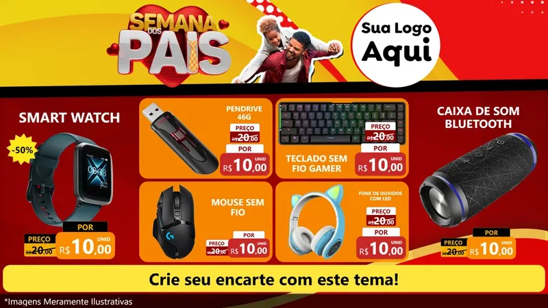 Modelo de TV para TV Horizontal com o tema Semana Dos Pais para Informática