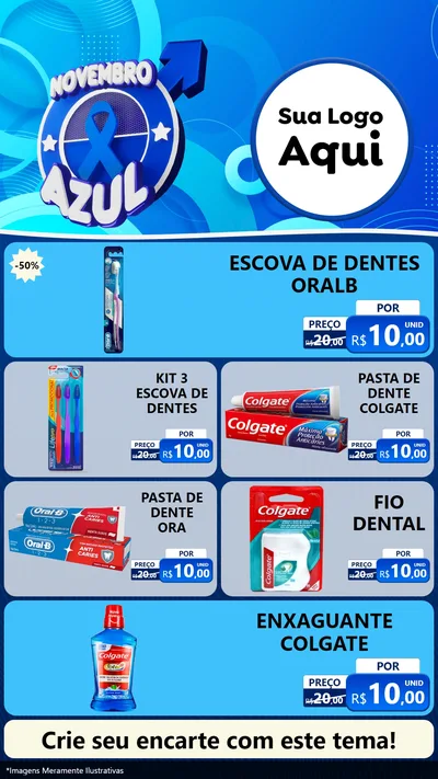 Modelo de TV para TV Vertical com o tema Novembro Azul para Higiene Pessoal