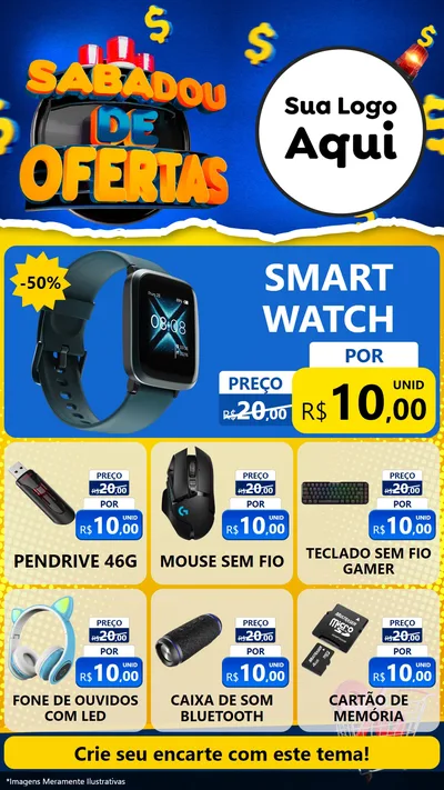 Modelo de Rede Social para Stories com o tema Sabadou de Ofertas para Informática