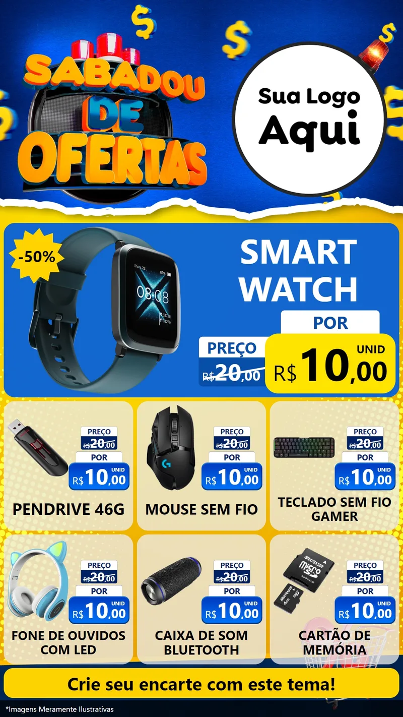 Modelo de Rede Social para Stories com o tema Sabadou de Ofertas para Informática