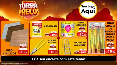 Modelo de TV para TV Horizontal com o tema Torra Preços para Material para Construção