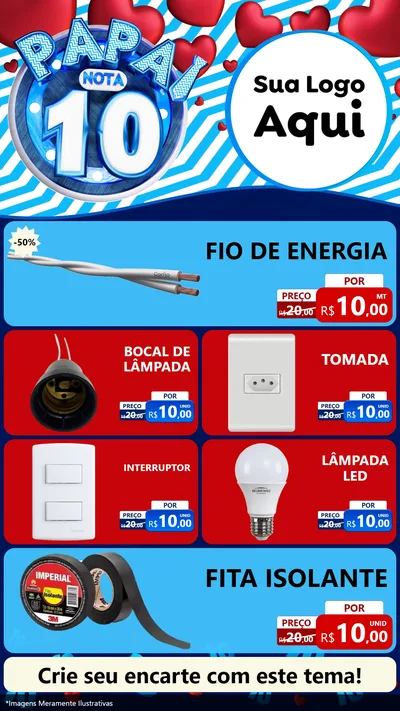 Modelo de TV para TV Vertical com o tema Papai Nota 10 para Materiais Elétricos