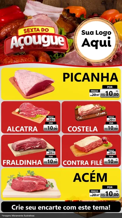 Modelo de TV para TV Vertical com o tema Sexta do Açougue para Açougue