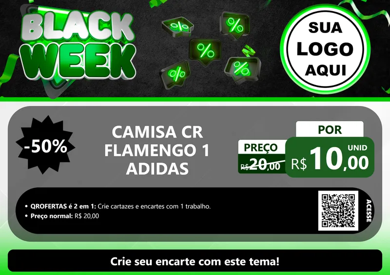 Modelo de Cartaz para Cartaz A4 Horizontal com o tema Black Week para Roupas e acessórios