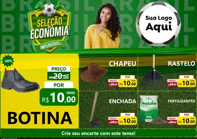 Modelo de Encarte para Encarte A4 Horizontal com o tema Seleção de Economia - Copa para Agropecuária