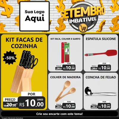 Modelo de Rede Social para Feed Facebook com o tema Setembro Imbatível para Utilidades Domésticas
