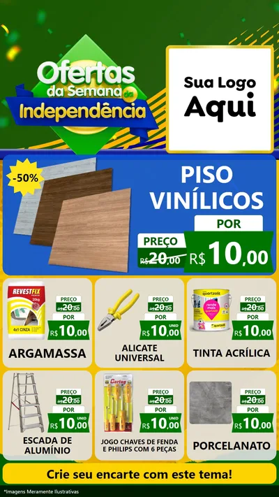 Modelo de Rede Social para Stories com o tema Ofertas da Semana da Independência para Material para Construção