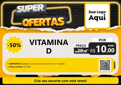 Modelo de Cartaz para Cartaz A4 Horizontal com o tema Super Ofertas para Farmácia
