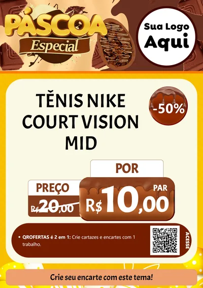 Modelo de Cartaz para Cartaz A4 Vertical com o tema Páscoa Especial para Calçados