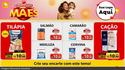 Modelo de TV para TV Horizontal com o tema Semana das Mães para Peixaria