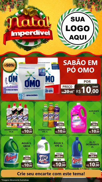 Modelo de Rede Social para Stories com o tema Natal Imperdível para Produtos de Limpeza