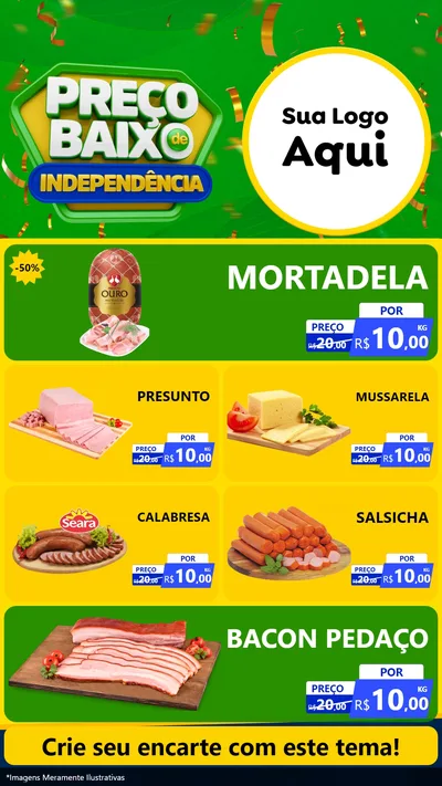 Modelo de TV para TV Vertical com o tema Preço Baixo de Independência para Frios e Laticínios