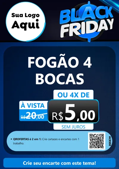 Modelo de Cartaz para Cartaz A4 Vertical com o tema Black Friday para Móveis e Eletro