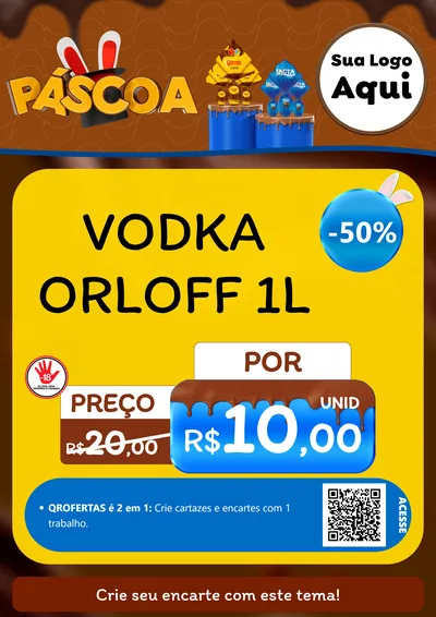 Modelo de Cartaz para Cartaz A4 Vertical com o tema Páscoa para Distribuidora de bebidas