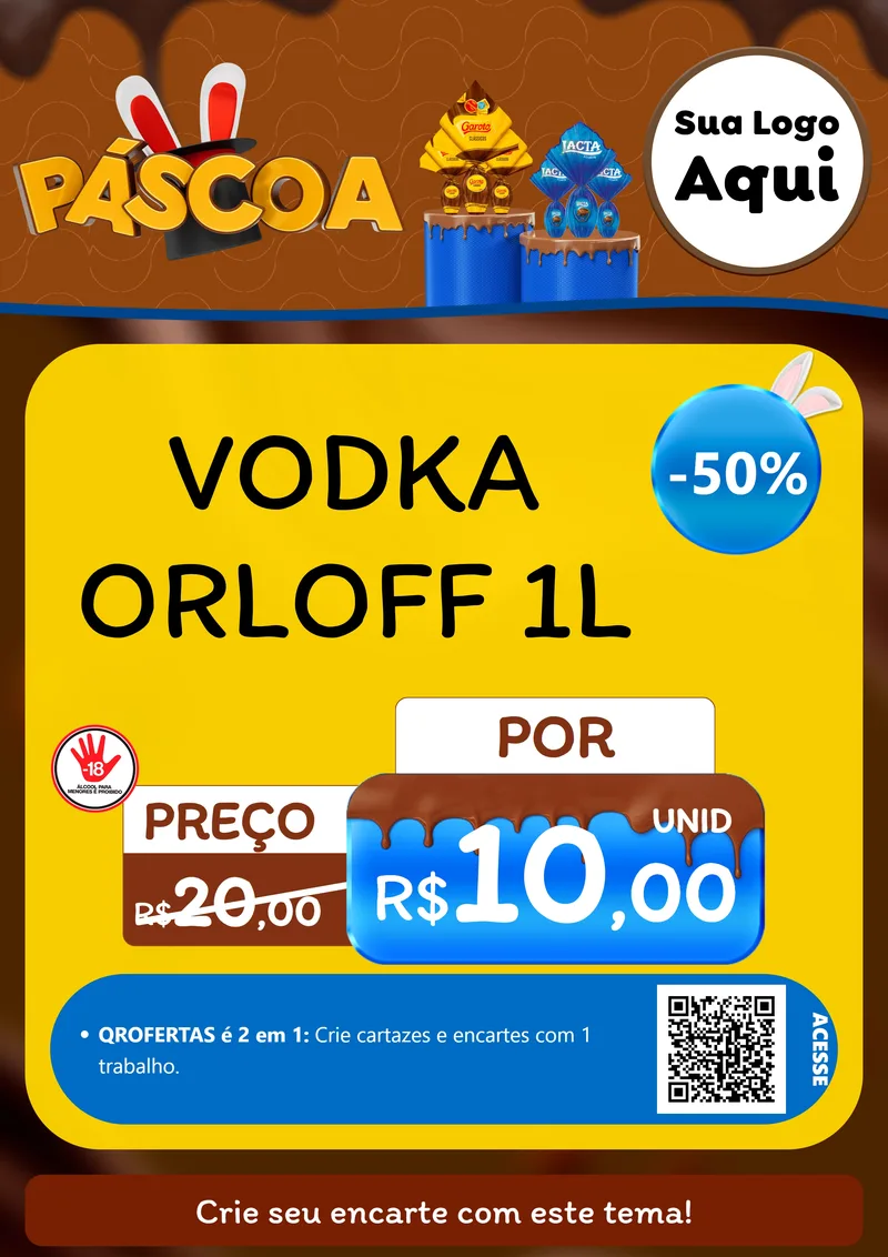 Modelo de Cartaz para Cartaz A4 Vertical com o tema Páscoa para Distribuidora de bebidas