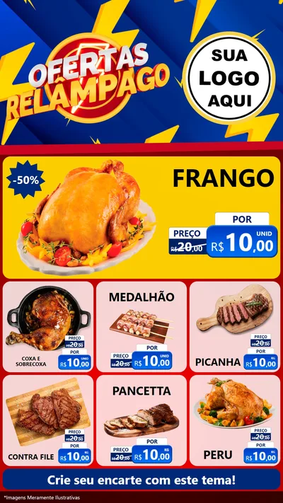 Modelo de Rede Social para Stories com o tema Ofertas Relâmpago para Assados
