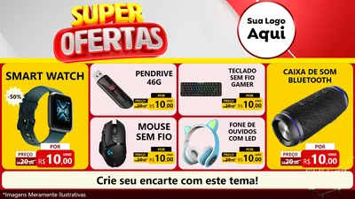 Modelo de TV para TV Horizontal com o tema Super Ofertas para Informática