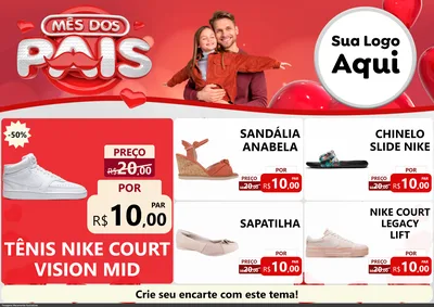 Modelo de Encarte para Encarte A4 Horizontal com o tema Mês dos Pais para Calçados