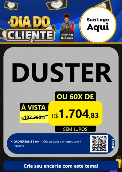 Modelo de Cartaz para Cartaz A4 Vertical com o tema Dia Do Cliente para Concessionaria de Carros