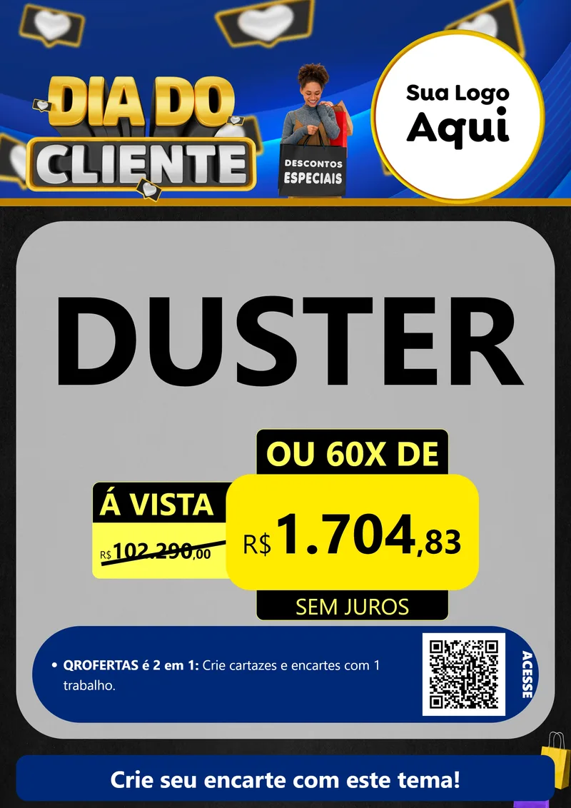Modelo de Cartaz para Cartaz A4 Vertical com o tema Dia Do Cliente para Concessionaria de Carros