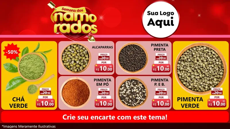 Modelo de TV para TV Horizontal com o tema Semana dos namorados para Produtos Naturais