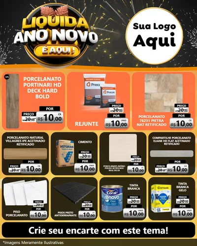 Modelo de Rede Social para Feed Instagram com o tema Liquida Ano Novo É Aqui! para Pisos e revestimentos