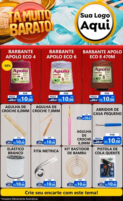 Modelo de Encarte para Encarte Grande com o tema Está Muito Barato para Armarinho e Aviamentos