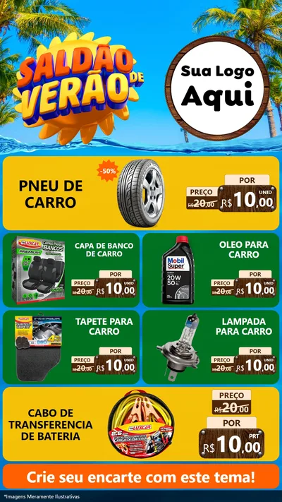Modelo de TV para TV Vertical com o tema Saldão de Verão para Auto peças