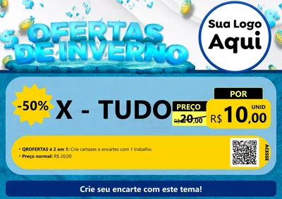 Modelo de Cartaz para Cartaz A4 Horizontal com o tema Ofertas de Inverno para Hamburgueria