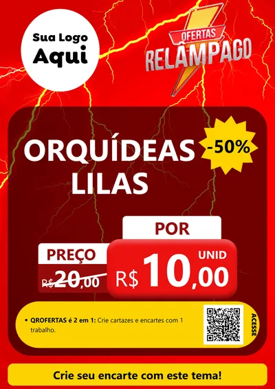 Modelo de Cartaz para Cartaz A4 Vertical com o tema Ofertas Relâmpago para Floricultura e jardim